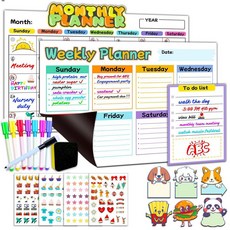 嗨購 【一口價】冰箱貼磁性日曆白板貼學習計劃表周月計劃冰箱貼, T01040860