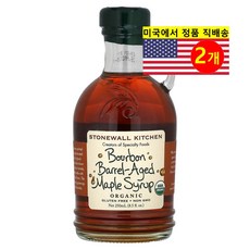 Stonewall Kitchen 커피 각종 디저트 요리용 무설탕 건강 감미료 오가닉 버번 배럴 숙성 메이플 시럽 250ml 1개, 2개