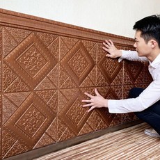 벽 스티커 유럽 스타일 벽지 방수 거실 장식, 1개, 진주빛 파인 70x70cm 10 입