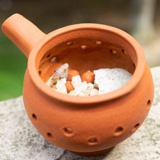 Mayan Copal 인센스 버너 사후메리오 컵 바위 또는 허브가 들어간 불타는 숯. 이 키트 구성: 코팔라 퓨어 코팔 40g(1.44온스) 및 화이트 세이지 번들. (10, Round, 1