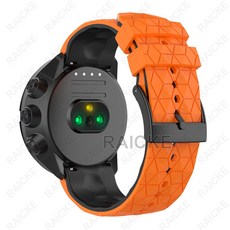 適用於松拓 7 / 9 / 9 Baro / Spartan Sport Wrist / D5 運動智慧手錶 替換錶帶 矽膠錶帶, 1個, 橙黑,Suunto spartan sport