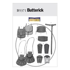 BUTTERICK PATTERNS B5371 여성용/남성용 BUTTERICK PATTERNS B5371 여성용/남성용 손목 보호대 코르셋 벨트 및 파우치 사이즈 XM(SML, BUTTERICK PATTERNS B5371 Misse, 1개