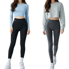 알피션 여성 9부 레깅스 2장세트 여자 요가 필라테스 하이웨스트 바지