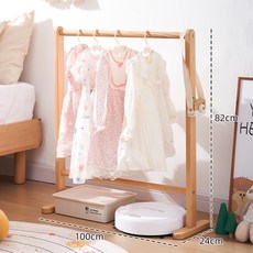 조립식 미니 행거 스탠드형 서랍장 위 옷걸이 실내 수납용 인테리어, 1개, N_호두나무 걸이 100x82