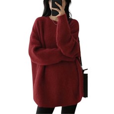 中長版圓領針織衫