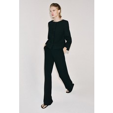 ZARA 자라 ZW 컬렉션 로우라이즈 스트레이트 팬츠 - 블랙 134551