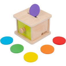 아데나 몬테소리 코인 박스 유아용 교구 6개월 12개월 1세 2세 두뇌 발달 장난감, Coin Box - Small