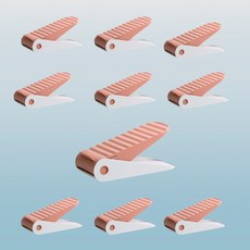 스마일공감 각도조절 신발거치대 슈즈렉 현관 신발장 정리대, 인디핑크, 10개
