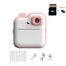 디지털 카메라 듀얼 즉석 인쇄 미니 컬러 디스플레이 열전사 생일 선물, 1개, 2. Q6-Pink-32G
