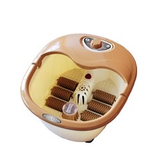 MRF健身大師 12功能陶瓷加溫型泡腳機，恆溫加熱按摩泡腳，舒緩疲勞促進血液循環, 咖啡色, HY-8800