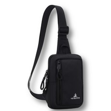 에픽스 남성 여성 핸드폰 가방 방수 미니 크로스백 슬링백 여행용 힙색 초등 멀티백, 블랙, 1개