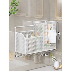 浴室置物架 衛生間紙巾盒 廁所收納架 浴帽 濕巾 多層整理收納架, 密網洗漱臺置物架紙巾款-雙格白色, 1個