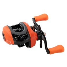 Huidiao 7.2:1 베이트릴 더블 핸들 105mm 경량 캐스팅 릴 15단계 마그네틱 브레이크 시스템 정밀 낚시에 적합, 오렌지, CSSD-좌핸들