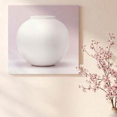 솔리스토어 달항아리 액자 캔버스 40x40 인테리어 돈들어오는 그림 돈들어오는소품 한국화 거실 벽걸이 소품 포인트월 집들이 선물 한국 전통 백자 아트 갤러리 벽걸이 미니멀, 보라