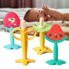치아발육기 국민치발기 아기 바나나 꽃 딸기 수박 실리콘 과일, 치아발육기 플라워, 1개