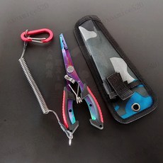 路亞控魚鉗 鋁閤金304控魚器 路亞鉗套裝 取鈎鉗 魚夾子 鷹嘴釣魚鉗子 夾魚鉗 路亞鉗 魚夾 控魚鉗 控魚器 摘鉤器, 715彩鈦紅剪, 1個