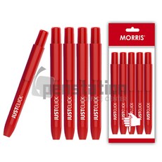 모리스 저스트클릭 노크식 유성매직 M 청/적 5개 세트(모리스 정품 블리스터 포장 케이스), 유성매직 M 레드 5개 세트