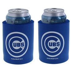 Kolder MLB 팀 로고 야구 우디 배트 캔 쿨러 홀더 - 2팩 (시카고(컵) - 두꺼운 폼 올드 스쿨 푸지)