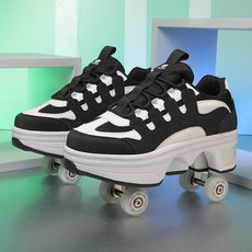 롤러슈즈 바퀴 신발 스케이트 운동화 인라인 슈즈 롤러스케이트, 001 블랙
