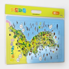 퍼즐라이프 교육용 아동 대한민국 우리나라지도 80피스 판퍼즐 PL80-9398, 1개