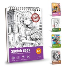 두꺼운 혼합 미디어 스케치북 - 세 가지 사이즈 드로잉 페이퍼 패드-49kg(110파운드)/160gsm (애니메이션 X A4 (라지 사이즈) 21.6 x 29.9cm(8., 애니메이션 X