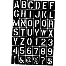 벳 숫자 기호 스텐실 도안 도구 42개 세트 셀프인테리어 벽면페인팅 글자도안