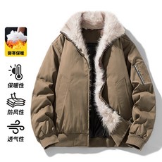 立領開衫棉衣男 保暖加厚純色休閑寬松短款