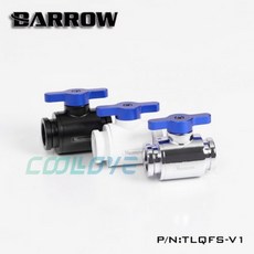Barrow G1/4 MINI 鋁合金把手雙內牙止水球閥 TLQFS-V, 藍色把手