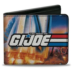 Hasbro 지갑 Bifold GI JOE 레트로 셔틀 포스터 장면 비건 가죽 멀티컬러. 캐주얼