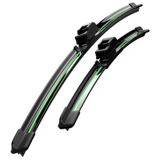 호환 제네시스 G80 (DH/RG3)(16년~25년) EQ900(HI)(15년~18년) G90(HI/RS4)(18년~25년) 자국없는 초발수 저소음 와이퍼, 초록색