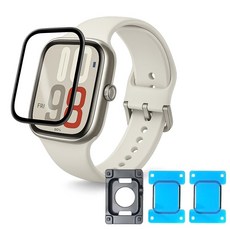 [부착가이드 포함] 샤오미 레드미워치5 라이트 액티브 3D 풀커버 액정보호필름 굴곡까지 완벽커버 누구나 손쉽게 부착!, 2매입