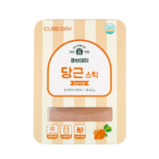 큐브데이 당근 스틱 아이주도식 핑거푸드 BLW 다진 야채 채소 토핑 죽, 60g, 1개