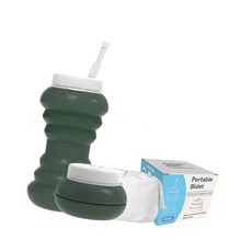 접이식 여행용 비데와 600ml 병 핑크 블랙 블루 그린 여성 세탁기, Army Green
