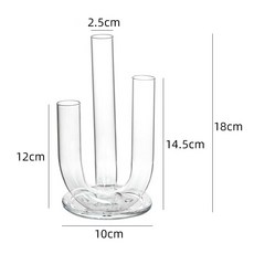 3구 2구 유리 꽃병 투명 투명화병 집들이 인테리어 선물 3단 곡선 튜브 꽃병