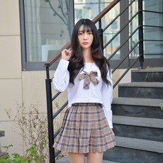 교복몰 (대여) 긴팔 티라미수 마카롱 체크 세라복졸업