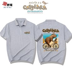 潮野屋 夏日水豚騎行記 卡皮巴拉 短袖上衣 日式潮流短T WPD-1132