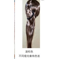 幸運星 台灣發貨 實拍 假髮 斜瀏海 女生假髮 直髮 整頂 角色扮演 cosplay 外拍道具, 1個, 淺棕色假髮(斜瀏海直長髮)