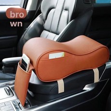 자동차 팔걸이 쿠션 콘솔 박스 패드 틈새 수납함, 1개, [1단계 사이드 포켓] 브라운