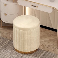 화장대 의자 회전 휠 스툴 파우더룸 네일 달린 수납 체어 엔틱 바퀴 공간, Q. 미색 수납 벨벳