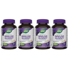 Nature's Way 네이쳐스웨이 삼부쿠스 키즈 엘더베리 감기 독감 케어 젤리 Gummies 어린이 면역력 보조 대용량 코스트코 캐나다, 4개, 60정