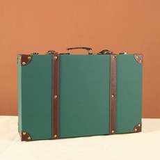 빈티지 여행가방 인테리어 소품 촬영 크기 레트로 그림 참조 브라운소형 캐쥬얼, 1개, H. 큰 녹색