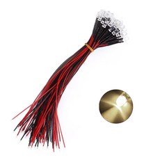 220V 저항내장형 3파이 LED 웜화이트 표시등 와이어 케이블 일체형 콘센트 스위치 배전반 전원표시 DIY 전기부품, 10개