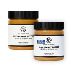야스티 순 땅콩버터 크리미 300g + 크런치 300g 무첨가 100% 1세트