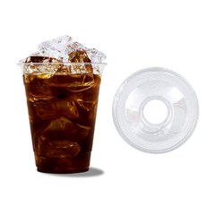 투고팩토리 아이스컵 92파이 14온스+돔 뚜껑 세트 테이크아웃 PET 일회용컵, 300세트, 390ml