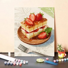 네이처포유 DIY 명화 유화 그림그리기 세트 40X50cm, 1개, 스트로베리케이크