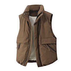 情侶休閒立領馬甲 男士春秋新款純色運動外套棉衣馬甲