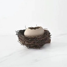 달걀 모양 접시 특이한 그릇 세라믹 계란, 1개, E. 소형 + 10cm 둥지