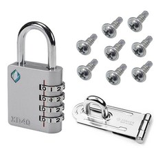 [티이디몰] 자커 자물쇠 세트 XD-40(다이얼 자물쇠) + 걸고리 대(3호)+철판양날피스, 1세트