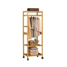 多功能開放衣櫥附層架 加粗掛衣桿 簡約風衣物收納架 多層置物空間, 拼接款衣帽架-40【升級款帶移動輪】