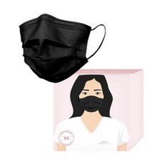 프로월드컵 여성용 마스크 중형, 100개입, 1개, 블랙